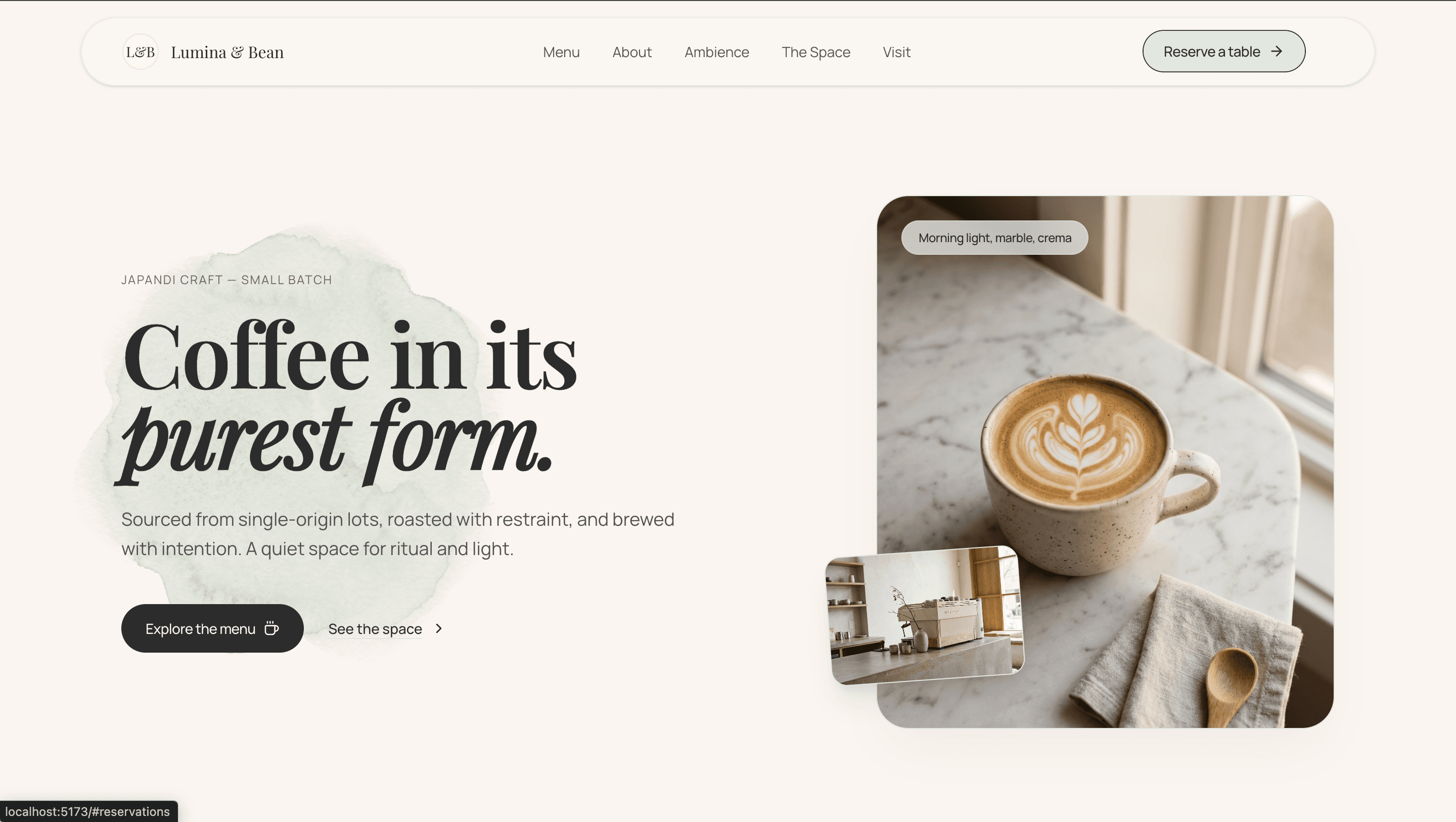 Cafe Portfolio